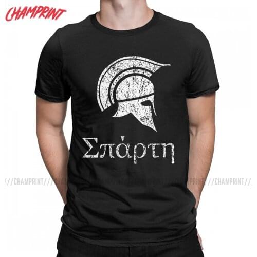 Mens Sparta Spartan Warrior T Shirts Spartacus 100% Cotton Clothing Leisure Short Sleeve Round Neck Tee Shirt Gift Idea T-Shirt
