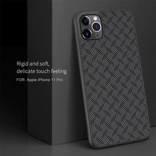 Genuine Nillkin Synthetic Fiber Plaid Cover Silicone TPU Soft Protective Case Shell For Apple iPhone 11 Pro Max