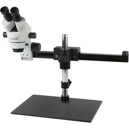 7~45X Continuous Zoom Binocular Stereo Microscope Guide Rail Universal Frame Bracket With 56 LED Light For PCB Inspection