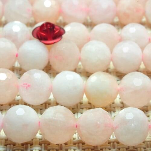 Natural Pink Morganite Faceted Round Loose Beads Wholesale Gemstone Semi Precious Stone Bracelet Necklace Diy Jewelry Making