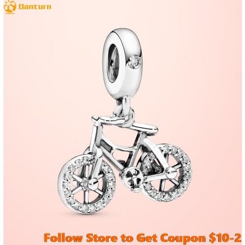 2020 New 925 Sterling Silver Beads Brilliant Bicycle Pendant Charms fit Original Pandora Bracelets Women DIY Jewelry