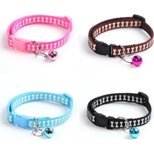 Pet dog dog bone collar cat bell collar Teddy small dog cat collar adjustable puppy collar pet beauty products