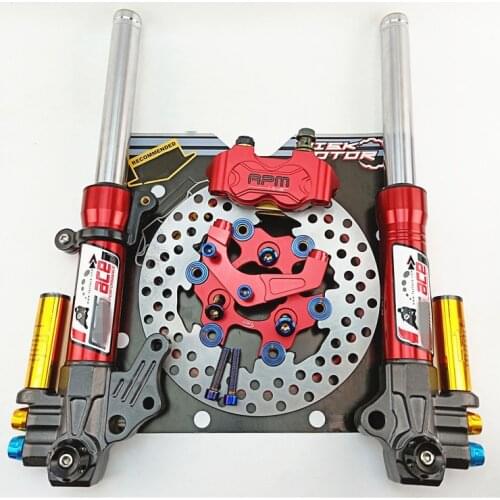 Motorcycle Front Shock Absorbers front Fork 27mm/370mm+Brake pump + bracket + 200mm floating disc For Yamaha Scooter Modify