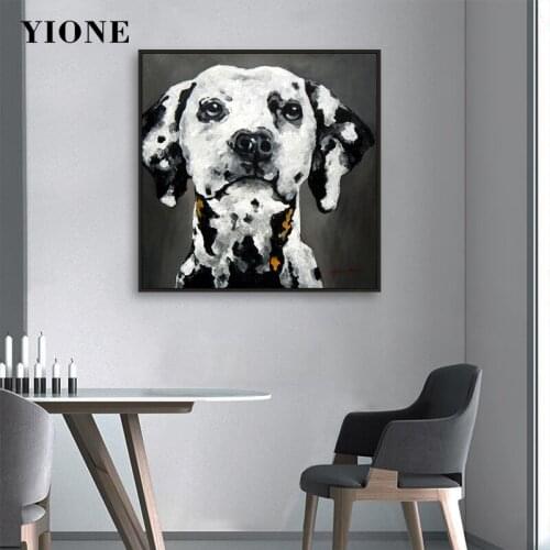 Black and White Dog Poster Modern Animal Pet Dalmatian Wall Painting for Living Room Canvas Art Prints Picture Home Decoration