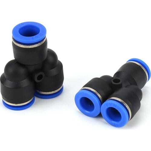 Starting Accessories 4mm/6mm/8mm/10mm/12mm OD Equal Diameter Reducer Y-Shaped 3 Way Spliter Push In Release Air Quick Connector