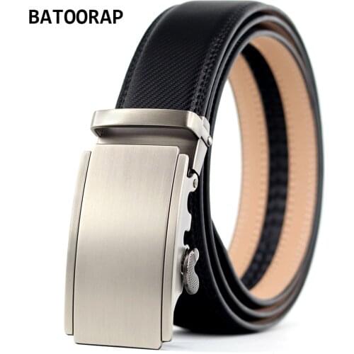 Mens Belt Leather Automatic Buckles Casual Ratchet Belts High Quality Black Cowhide Wasit Strap Male Business Formal Styles