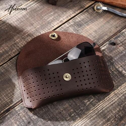 Luxury vintage genuine cowhide leather small coin purse women retro glasses Cases casual hasp mini bag