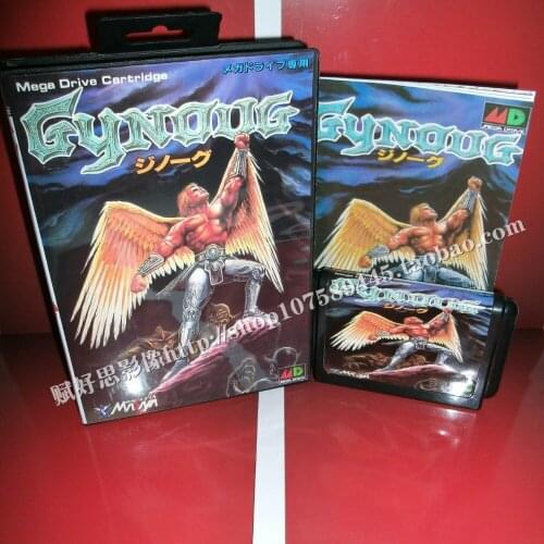 Sega MD game - Gynoug with Box and Manual for 16 bit Sega MD game Cartridge Megadrive Genesis system