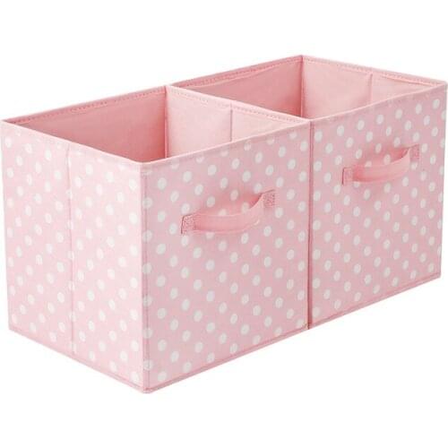 Foldable Storage Bin [2-Pack] Rectangular Basket with Handles Collapsible Organizer Bin for Shelf Closet Nursery Home Office