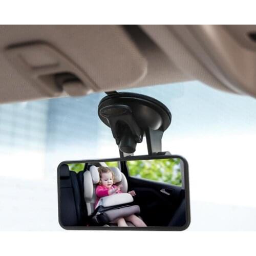 360 Rotating Mini Safety Car Back Seat Baby View Mirror Adjustable Car Baby Kids Monitor Sucker Holder Rear View Car-styling