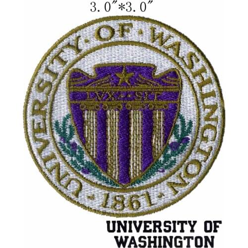 University of Washington Seal 3.0"high embroidery patch for jersey patch/embroidery applique/applique flowers