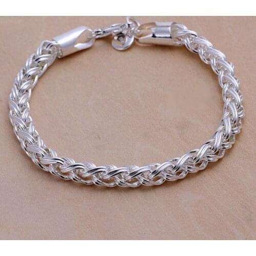 Silver color female models exquisite twisted circle bracelet fashion charm for women lady birthday gift H070
