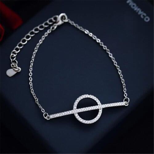 New fashion adjustable 925 silver wedding bracelet crystal charm bracelet ladies bracelet ladies Femme party jewelry gift friend