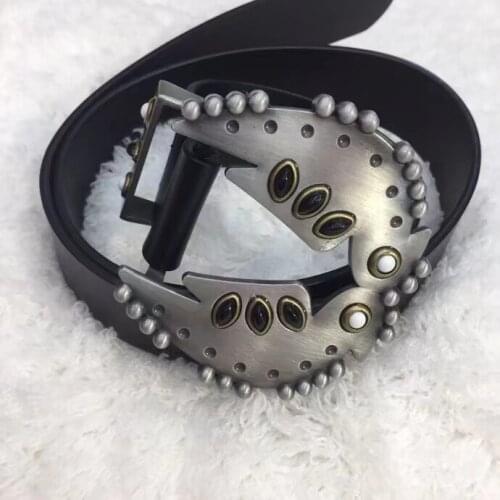 2021 Fashion Womens Belt Black Ladies Waistband Metal Buckle Circle Belts Ring For Female Clothes Decor