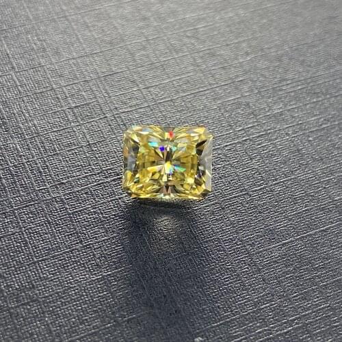 1.2 Carat Vivid Yellow Radiant Cut 5*7mm Synthetic Moissanite Gemstones for Wedding Ring