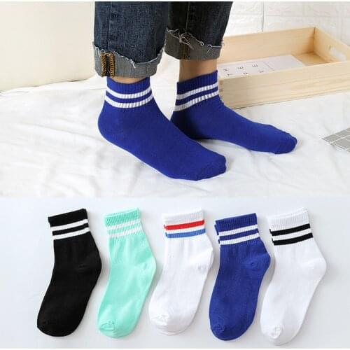 1 Pair Mens and Womens Mid Tank Socks in Autumn and Winter Breathable Casual Sports Antiskid Stripe Student Mid Tank Socks
