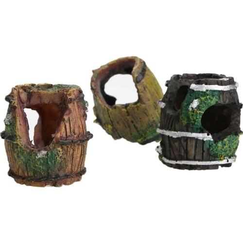 1PC Creative Lanscaping Ornaments Artificial Barrels For Fish Tank Aquarium Decoration Aquarium Accessories