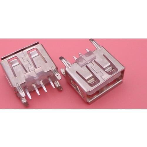 10pcs laptop motherboard micro 2.0 USB 4pin 4 pin DC white A Type Flat Angle 180 Degree Female PCB Connector Socket Jack Plug