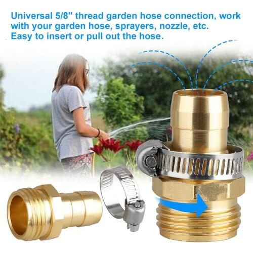 3Pcs 5/8 Inch Garden Hose Repair Male Female Joint Connector Kit with 3 Clamps The connector is suitable for use with hoses