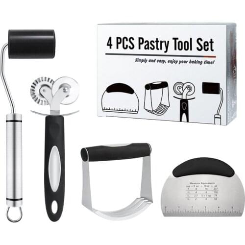 4PCS Household Baking Set Dough Pizza Cutter DIY Cake Decorating Tools Bakeware Kitchen Pastry Baking Tools