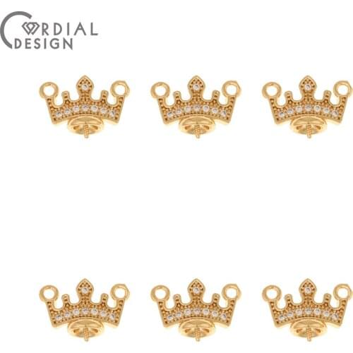 Cordial Design 50Pcs 10*14MM Jewelry Accessories/Pendant/Hand Made/Blank Tray/CZ Charms/Jewelry Findings & Components/DIY Making