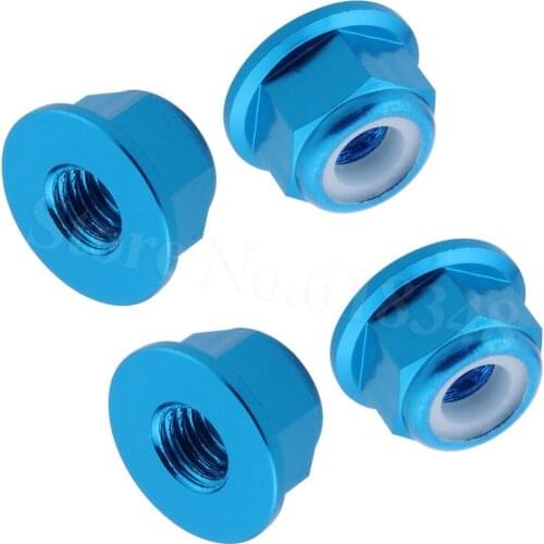 4pcs/set 4mm Aluminum Nylon Locking Nuts M4 02055 1:10th Upgrade Parts for Traxxas Himoto Redcat Baja HSP 102049