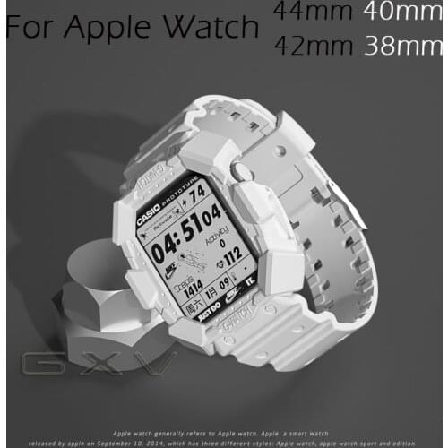 TPU Silicone 2 in 1 Integral Strap for Apple Watch 44mm 40mm 42mm 38mm Watchband for Apple iWatch Series 6/5/4/3/2/1 SE Band