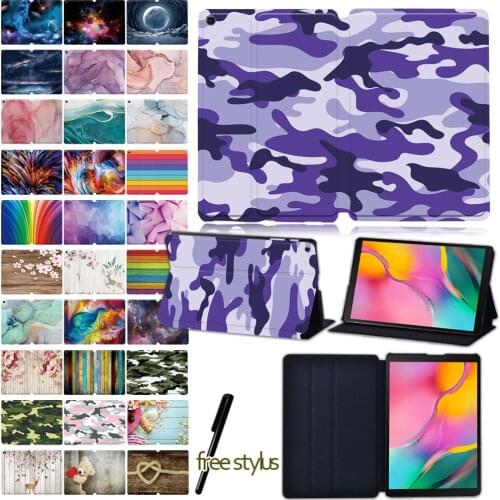 For Samsung Galaxy Tab A 10.1" T510 T515 (2019)/ T580 T585 (2016) Feather PU Leather Case Stand Tablet Cover Case