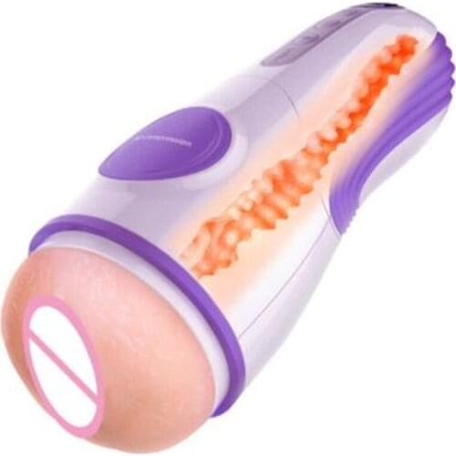 Clip Sucking Artificial Vagina Male Masturbator Voice Interaction Vibration Masturbation Cup Sex Machine Adult Sex Toys for Men