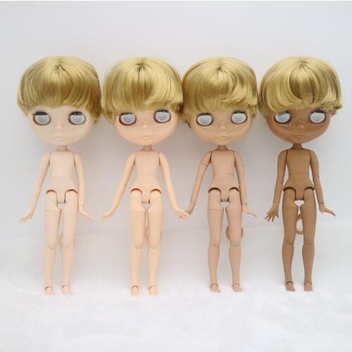 Without eyes chips without make up joint body Nude blyth doll for DIY blond hair boy body