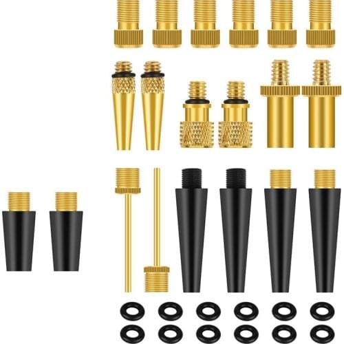 30PCS Brass Valve Adapter, Bicycle Tire Valve Adapter, Ball Pump Needle,for Standard Pumps Bike Pump Accessories