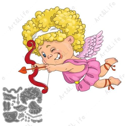 Cupids Arrow LoveCupid Hot New Metal Cutting Dies Kewpie Doll Stencils for Scrapbooking DIY Album Embossing Paper Crafting