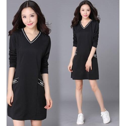 Pllus size l-5xl (bust 125cm) big yards dress fall 2016 new recreational easing long-sleeved dress xxxl xxxxl xxxxxl