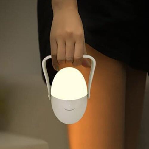 Portable Handle RGB LED Night Light Hand-cranked Colorful Childrens Night Light 360 Degree Rotation Bedroom Bedside Lamp