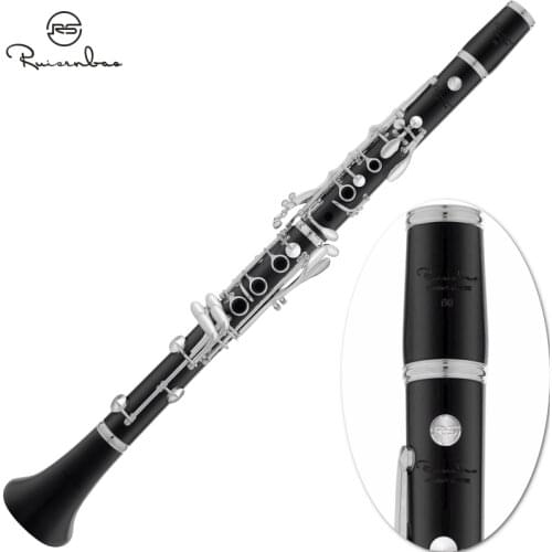 Professional Grenadilla Ebony Wooden Bb Soprano Clarinet 17 silver plated Keys Italian pads With Case
