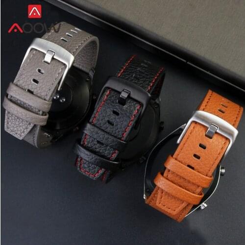 22mm Genuine Cow Leather Strap Men Sport Replacement Bracelet Watch Band for Porsche Design Huawei Watch GT 2 /GT 2 46mm/ Pro