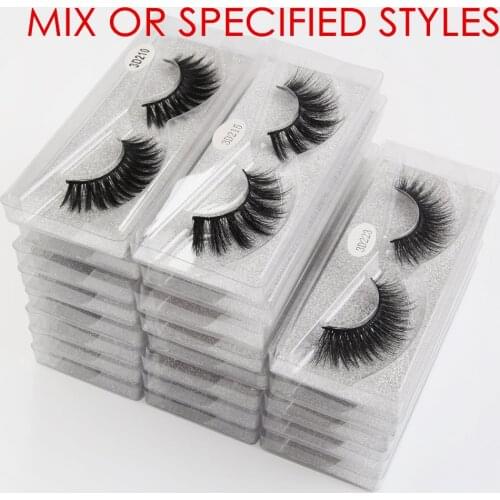 Eyelashes Wholesale 20/30/50/100pcs False Eyelashes Mink 25 mm Fluffy Fake Eyelashes Bulk Natural Lashes Package Wholesale box