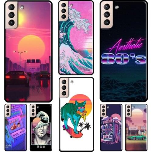 Vaporwave 80s Retro Neon Case For Samsung Galaxy S10 S8 S9 Note 10 Plus Note 20 S10e S20 FE S21 Ultra Phone Cover
