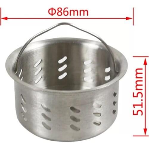Stainless Steel Sink Basket Strainer Sewer Sink Waste Filter Mesh, Diameter 86mm Drain Stopper Filter Basket Sink Accessories