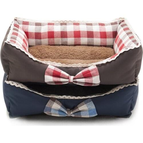 Pet Dog Bed warm Dog House Soft Material Pet Nest Dog Winter Warm Nest Kennel For Cat Puppy Plus size princess bed with bow