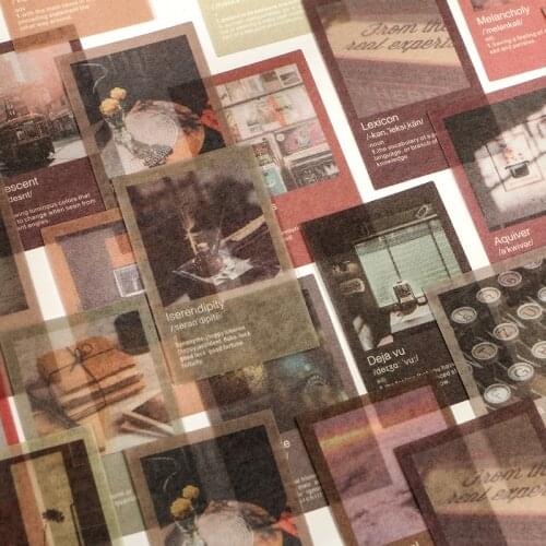 40pcs/pack Letter of Time Poetry Washi Paper Stickers Diy Diary Deco Planner Journal Decorative Stationery Stickers