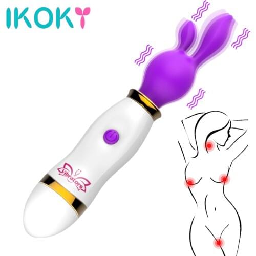 IKOKY 12 Speed Rabbit AV Stick Vibrator Sex Toys for Woman Adult Products Magic Rod Clitoris Stimulate Female Masturbation