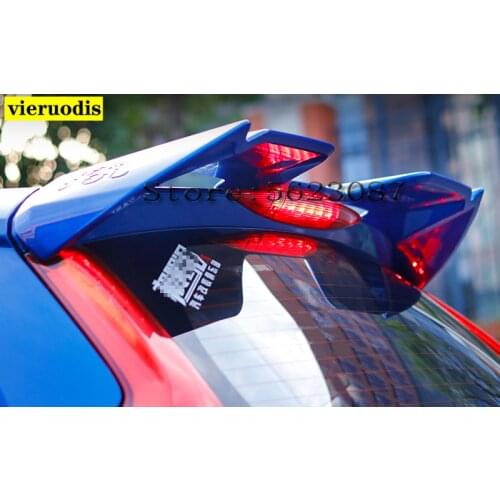 For Honda GK5 Fit / Jazz 2014 2015 2016 2017 Car Decoration Rear Spoiler High Quality ABS Material Paint Roof Tail