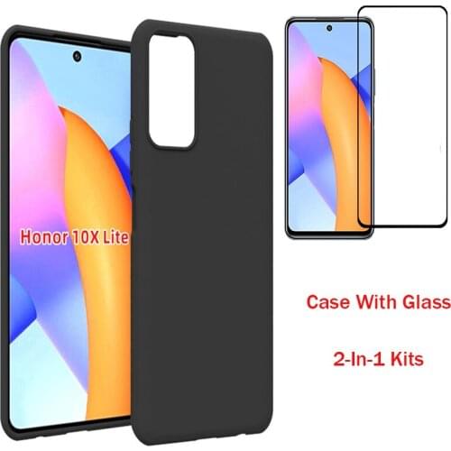 Tempered Glass For Honor 10X Lite Soft Silicone Back Case For Huawei Honor 10X Lite Bumper Fitted Case Phone Case