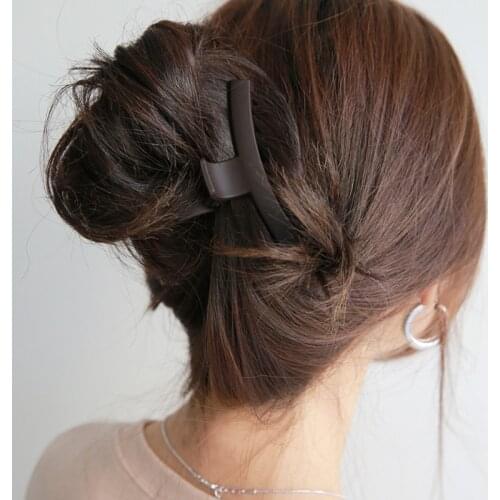 Women Vintage Balls Hair Clips Lady Solid Color Large Shark Hair Claw