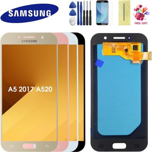 Super AMOLED LCD For Samsung Galaxy A5 2017 A520 LCD Display A520F SM-A520F LCD Display Touch Screen Digitizer Replacment