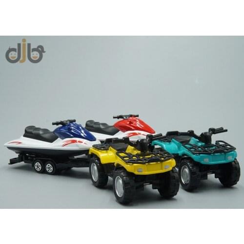 1:50 Diecast Car Model Toy Quad ATV With Jet-Ski Trailer