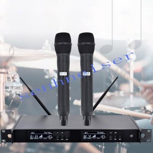 ZiXuan 2 Channel Stage Per Wireless Microphone System UHF Channels Dynamic Microphone karaoke Stage Microphone