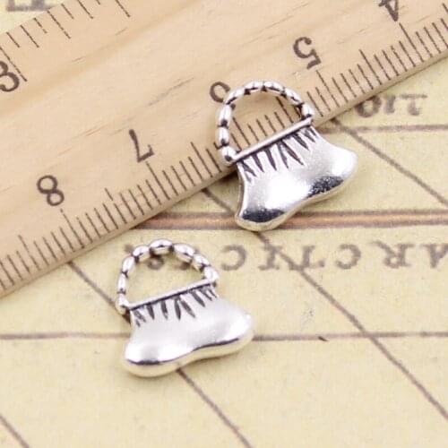 20pcs Charms Handbag 14x14mm Tibetan Silver Color Pendants Antique Jewelry Making DIY Handmade Craft