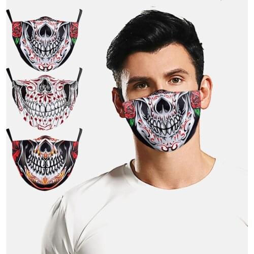 2021 Halloween Skull Horror Face Joker Personality Mouth Masks Womens Men Unisex Cospaly Protection Breathable Adult Party Mask